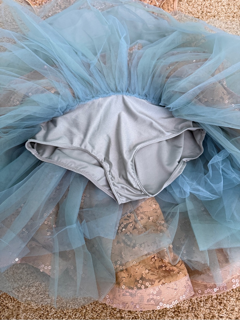 Sparkle Tulle Dress Costume in Dusty Blue and Gold - Picture 3 of 6